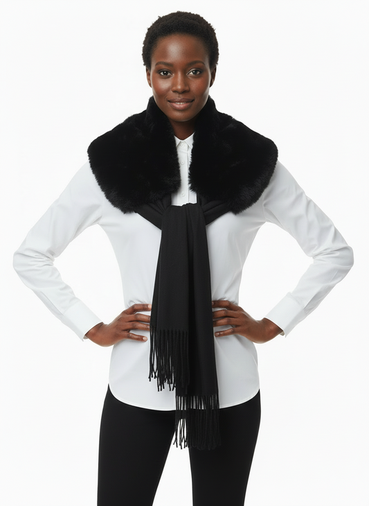 Faux Fur Pashmina Scarf