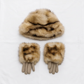 HG1078 Faux Fur Bucket Hat Gloves Set