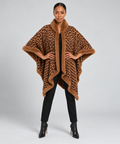 P335 Leopard Shawl Cape