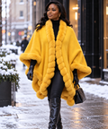 P220 Faux Fur Shawl Cape