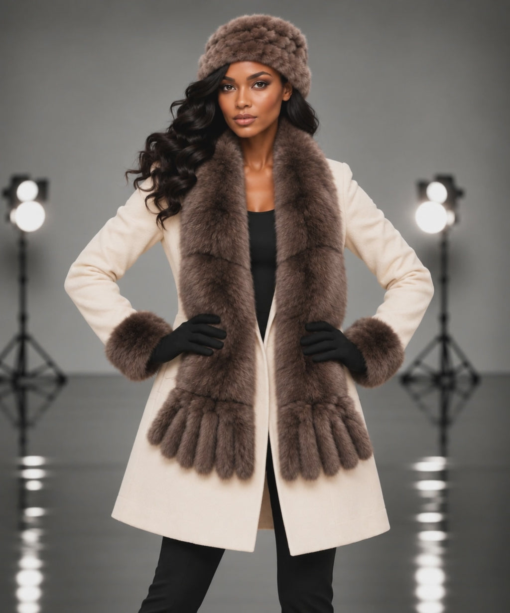 HS4500 Faux Fur Hat & Scarf Set