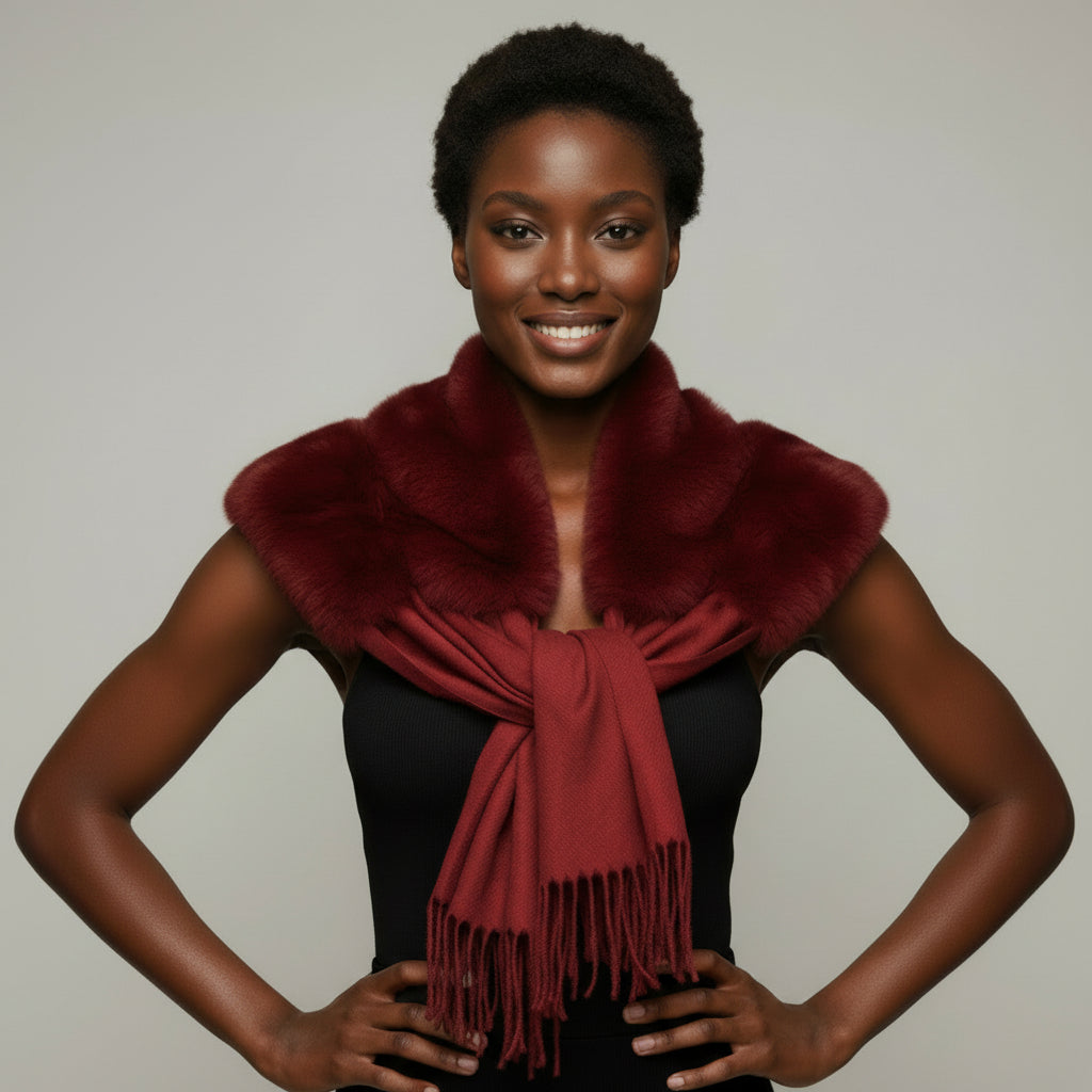 FFS1000 Faux Fur Pashmina Scarf