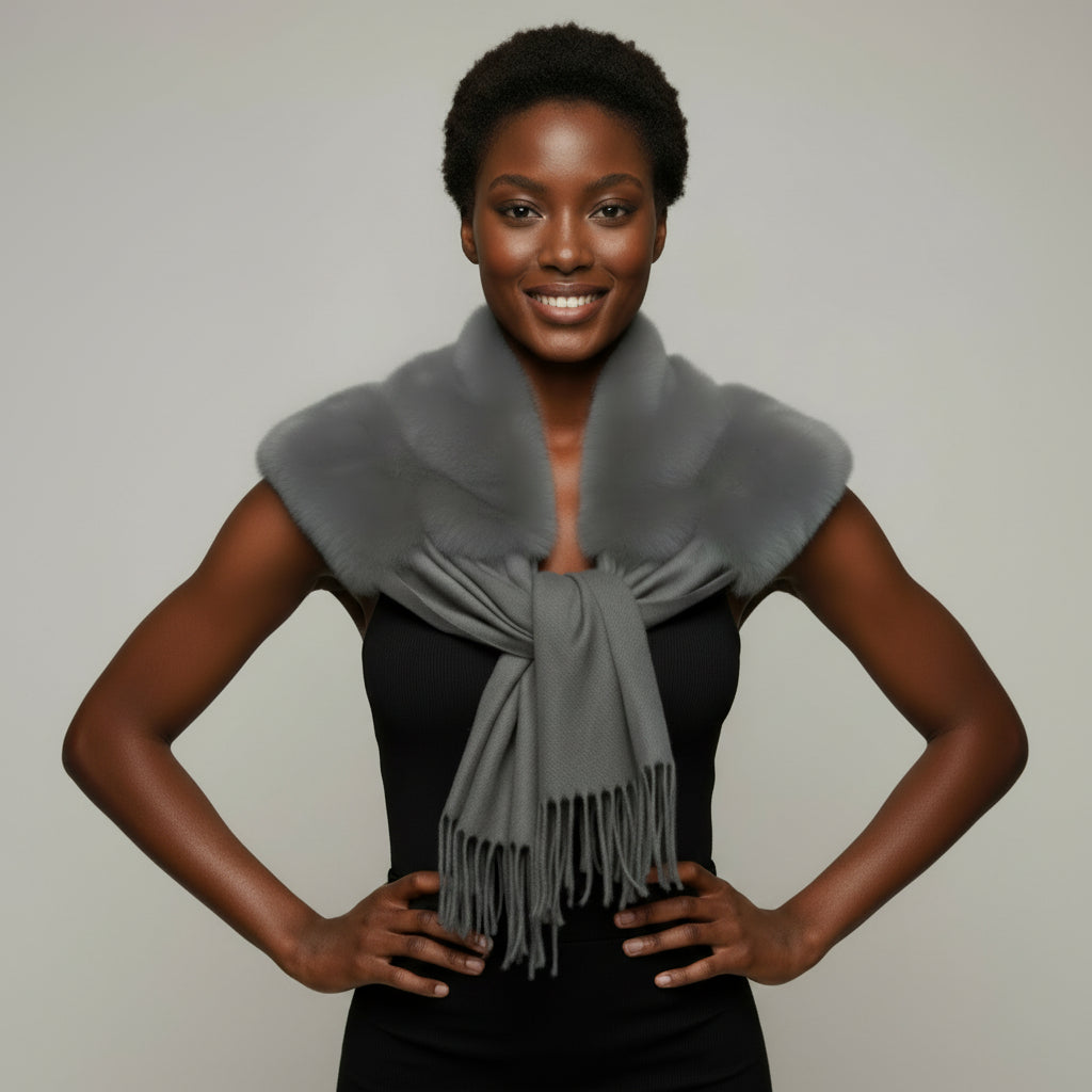 FFS1000 Faux Fur Pashmina Scarf