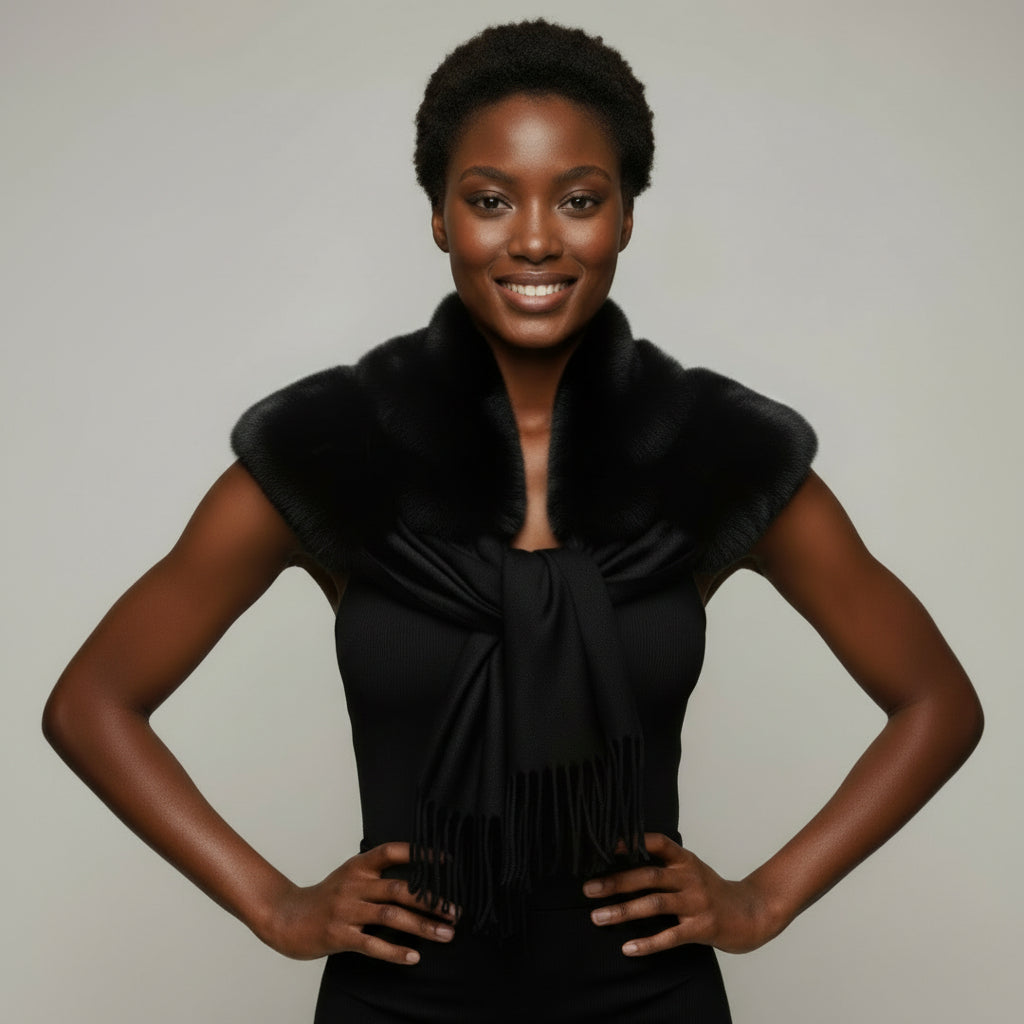 FFS1000 Faux Fur Pashmina Scarf