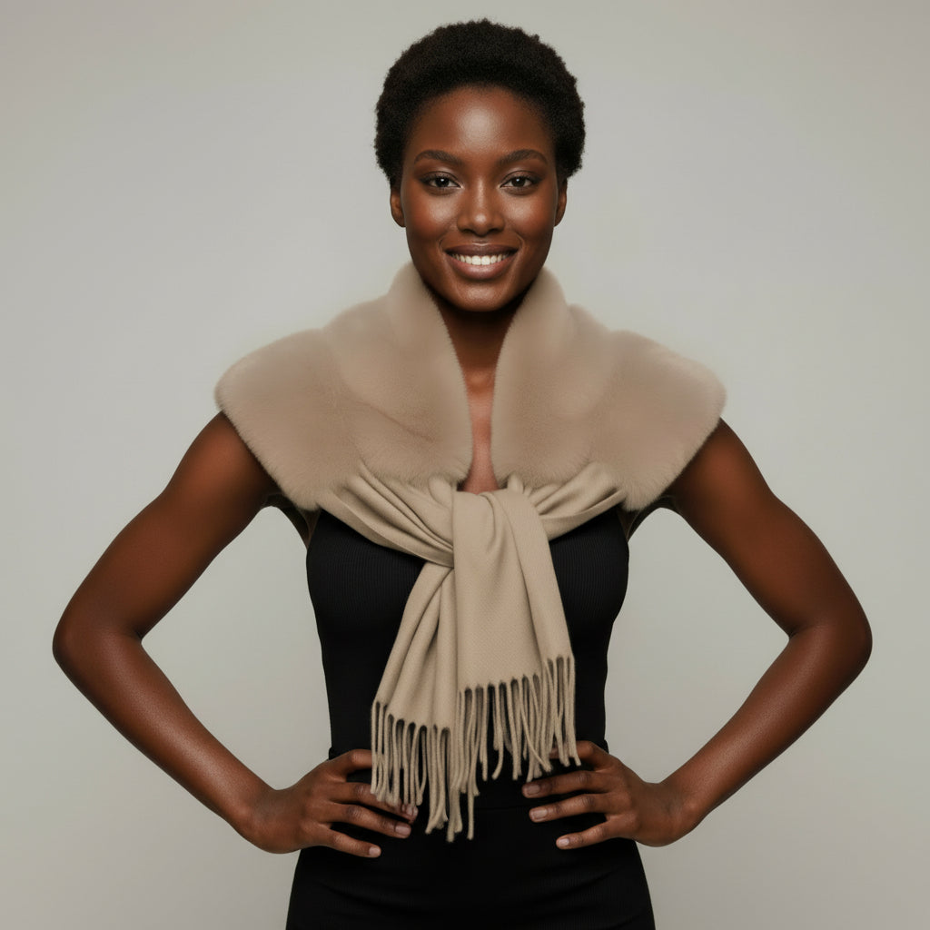 FFS1000 Faux Fur Pashmina Scarf