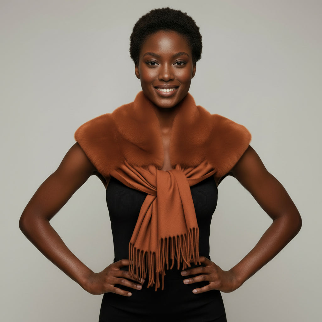 FFS1000 Faux Fur Pashmina Scarf