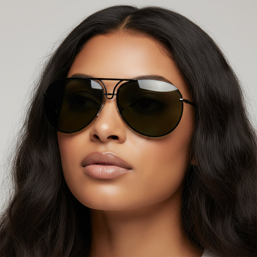 Large Black frame aviators