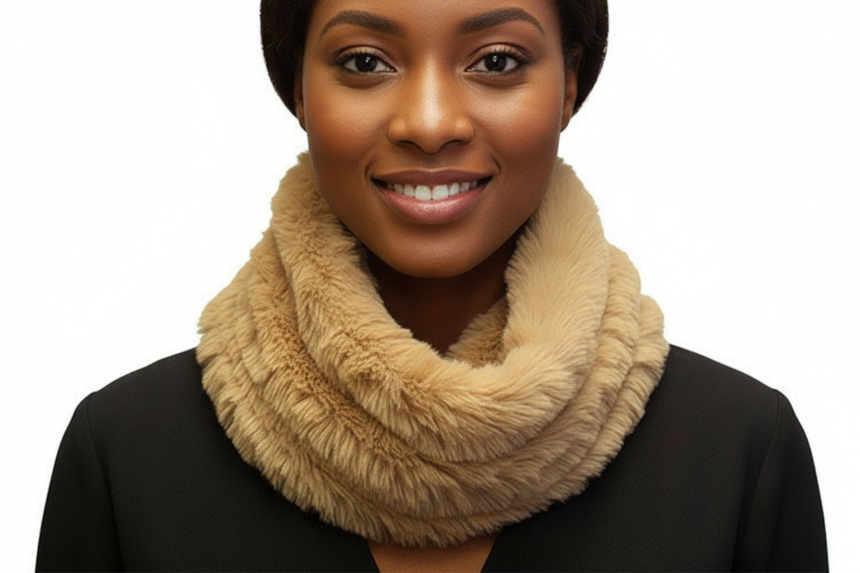 FFS1150 Faux Fur Ring Infinity Scarf
