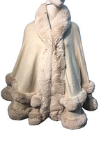 Load image into Gallery viewer, Hooded Faux Fur Cape
